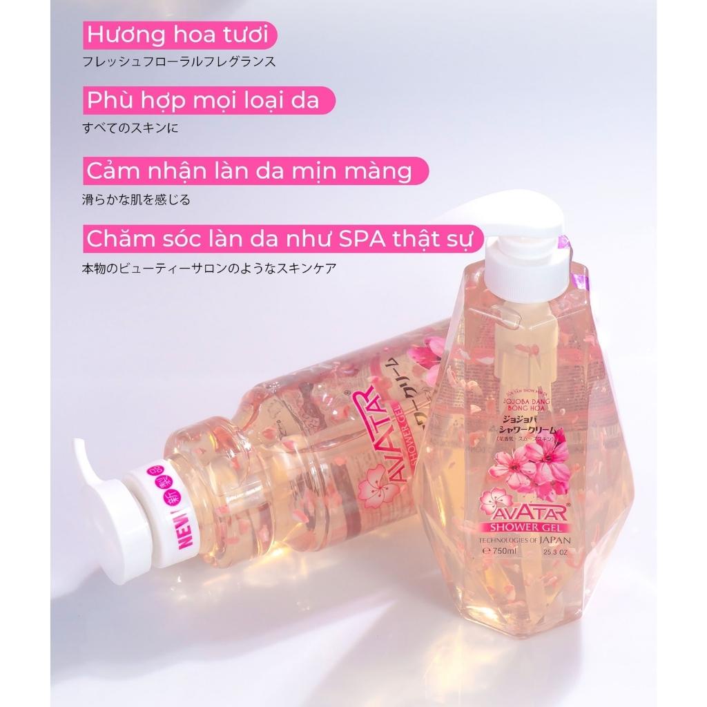 Sữa Tắm Thơm Mịn Da Bông Hoa Jojoba Avatar 900ml