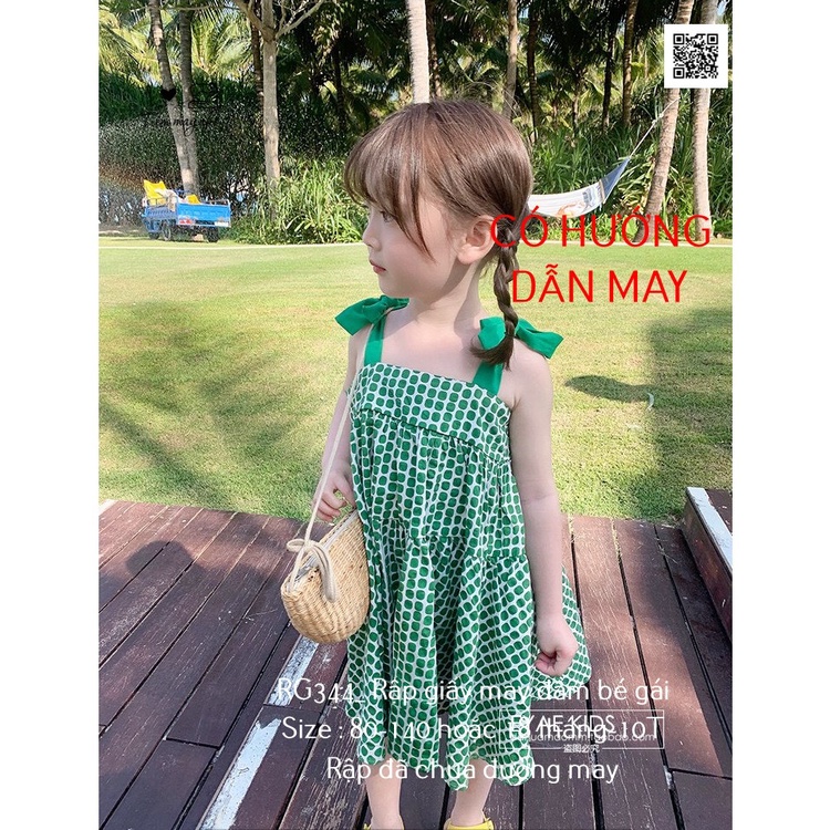 RG344_Rập giấy may váy dây xòe bé gái