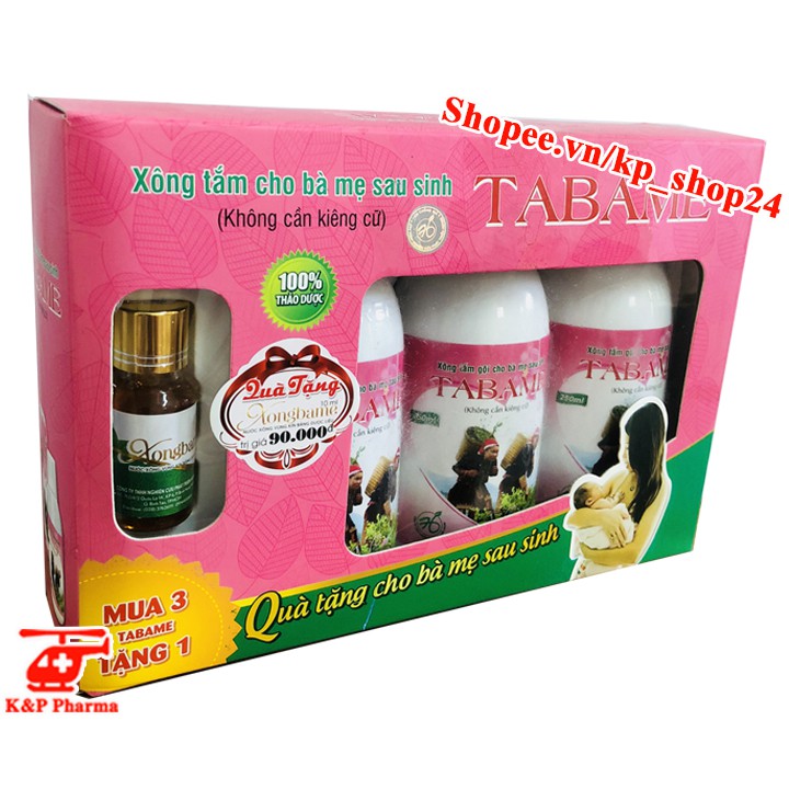 ✅ [TẶNG QUÀ] Set Tabame (3 chai) - Nước xông tắm cho bà mẹ sau sinh | Hỗ trợ điều trị sản hậu, giúp thư giãn, tốt cho da