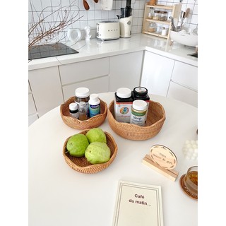 Rổ mây viền lượn sóng