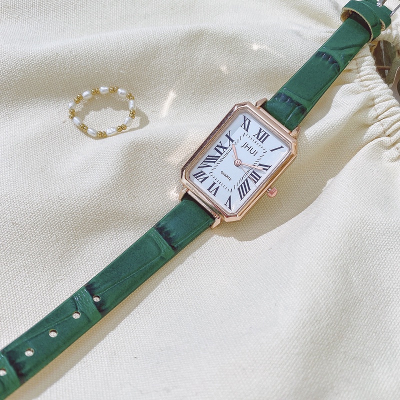 Đồng hồ thạch anh LWCC X28 mặt vuông dây da phong cách vintage thời trang cao cấp