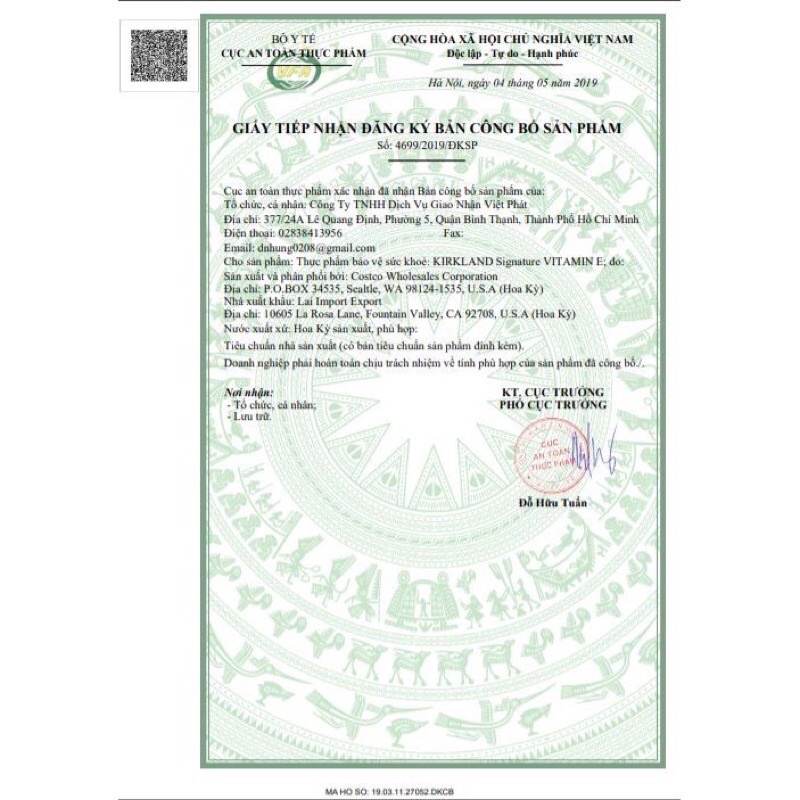 Viên uống Vitamin E 500 viên Kirkland Mỹ