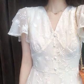 Đầm Phong Cách Retro Pháp Thời Trang Dạo Phố Thanh Lịch Dành Cho Nữ 2020