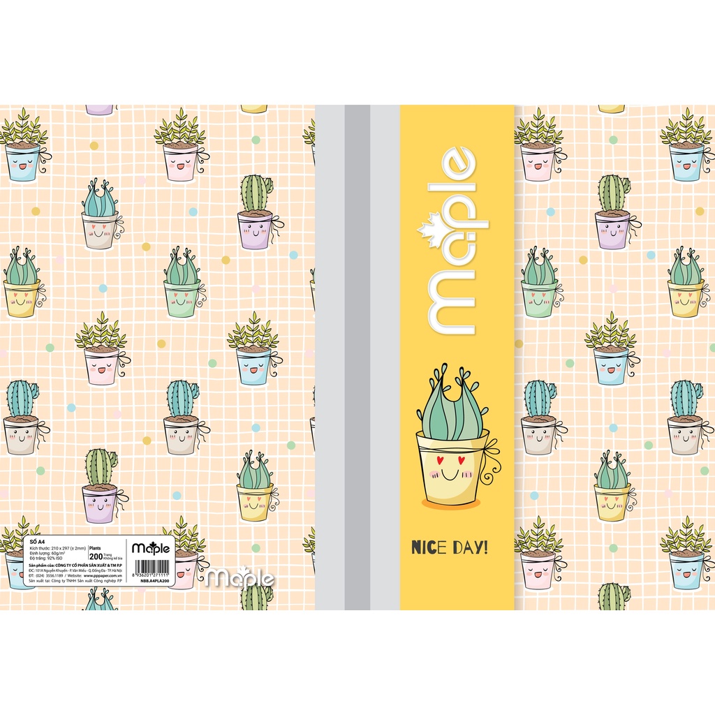 Sổ A4 Mc.ple 200 trang Plants - 3111
