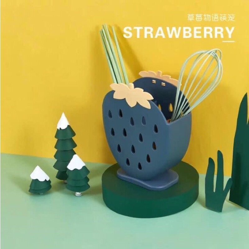 Ống đựng đũa hình trái dâu tiện dụng - giao ngẫu nhiên