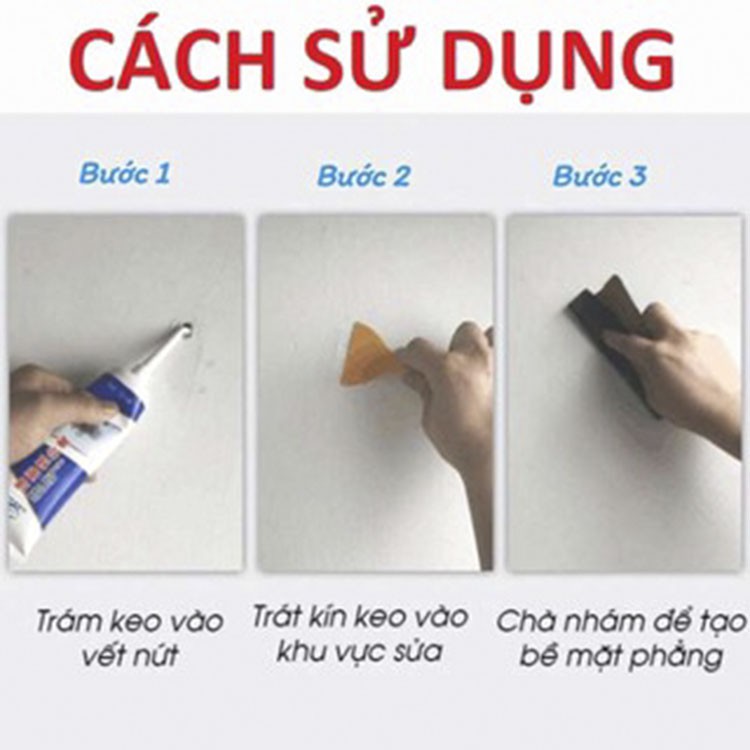 Keo vá tường trám vết nứt siêu tốc 250g Kèm Phụ Kiện Hỗ Trợ