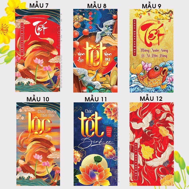 Combo 25 bao lì xì Tết 2021 chất lượng cực đẹp ( giao ngẫu nhiên )