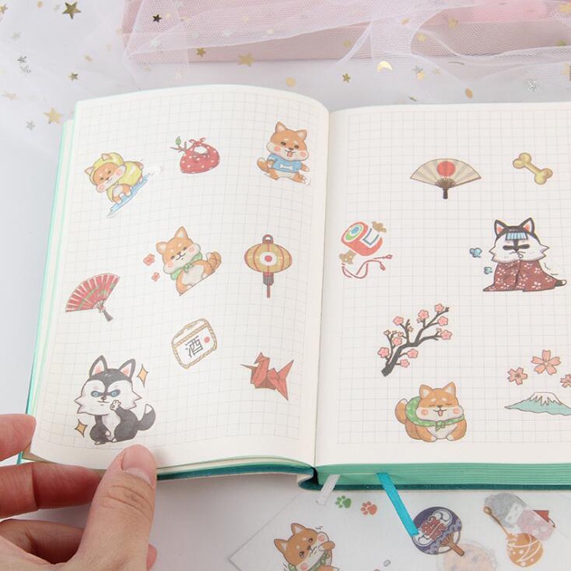 Set 6 Miếng Dán Hình Chuột Hamster/Mèo Trang Trí Nhật Ký/Nhật Ký/Scrapbook/Gift/Friend