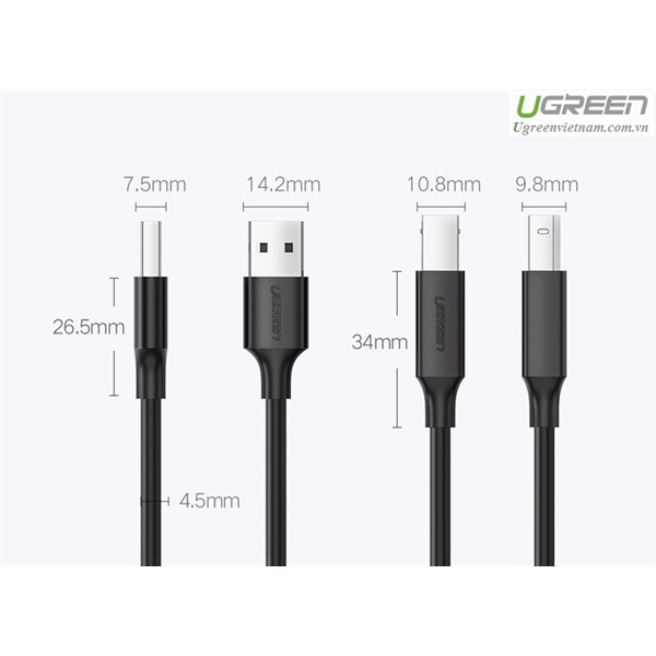 Cáp máy in USB 2m chính hãng Ugreen 10327
