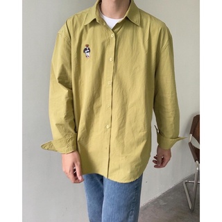 Áo sơ mi nam basic thêu hình - BEAR SHIRT.