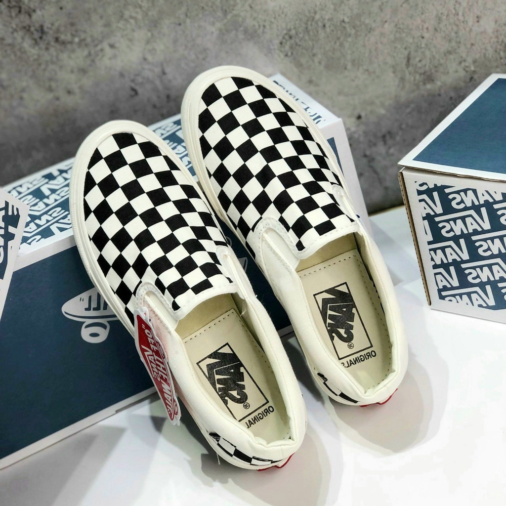 Giày Vans Caro Nam Nữ lót trong da Giày lười xỏ caro