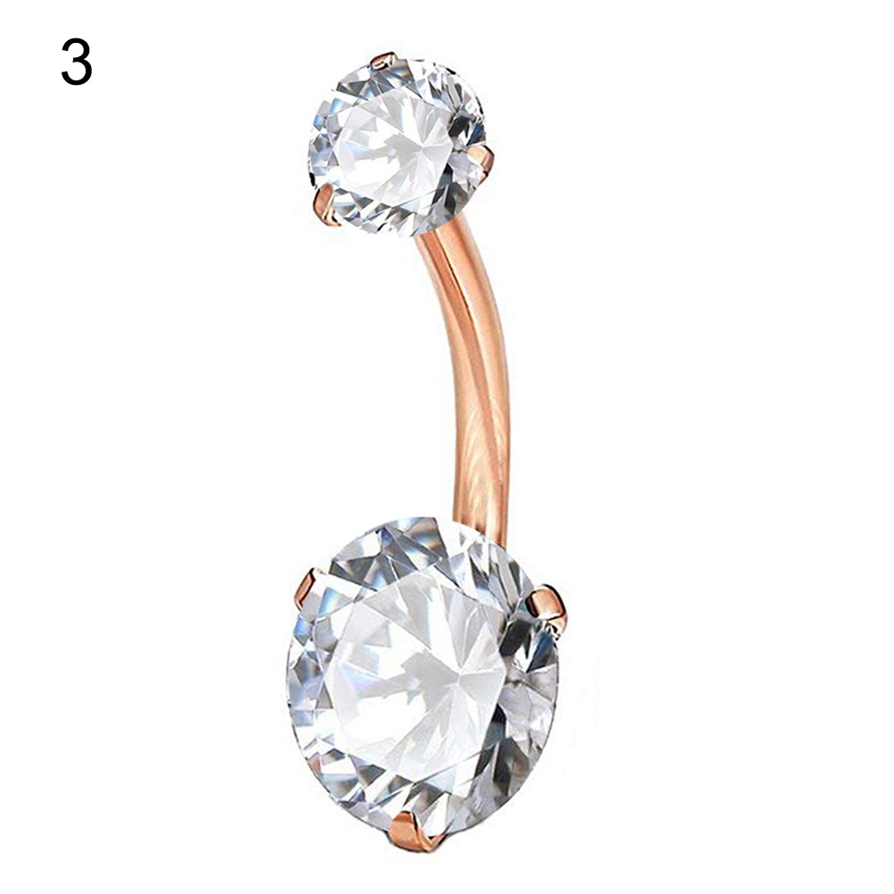 Khuyên Rốn Đính Đá Nhân Tạo Hình Khối Lấp Lánh Dành Cho Nữ