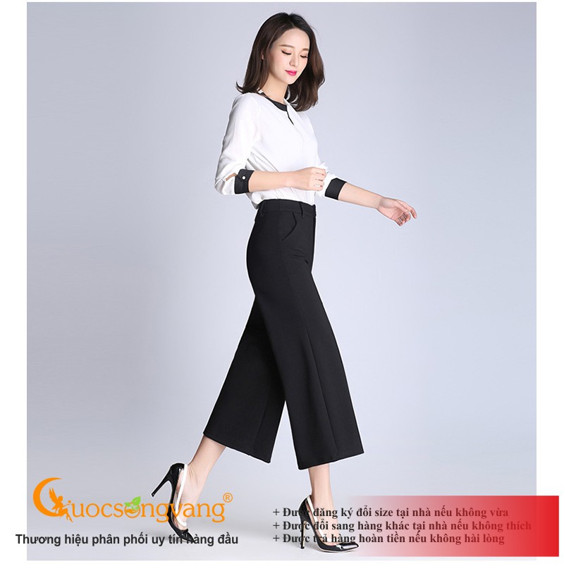 Quần nữ công sở quần ống rộng lưng cao nữ GLQ077 Cuocsongvang