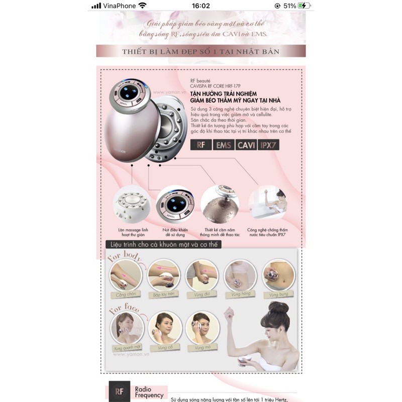 Máy giảm mỡ Yaman Cavi 17P