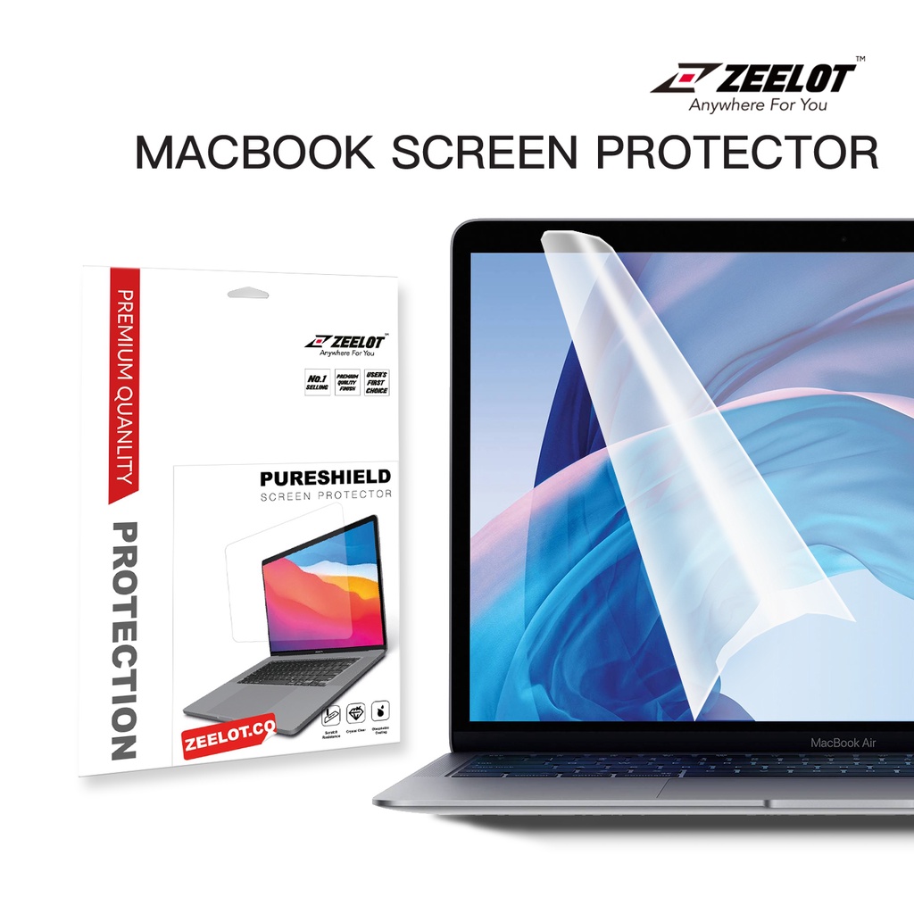 Miếng dán màn hình Cho Các Dòng Macbook Air 13, MAcbook Pro 13, Pro 16 inch Zeelot PureShield