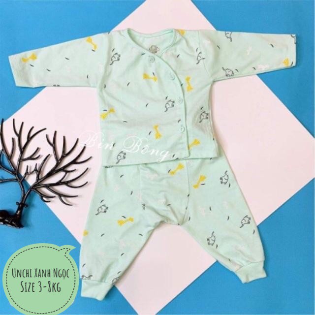 Bộ Dài Tay hãng Unchi Khuy Lệch Họa Tiết chất Cotton mềm mịn mát cho bé trai, bé gái Qate237_Namkidshop quần áo cho bé