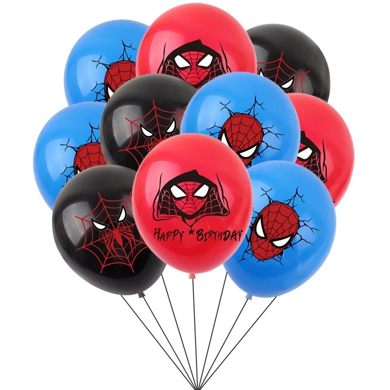DISNEY Set 10 Bong Bóng Cao Su In Hình Các Nhân Vật Siêu Anh Hùng Marvel