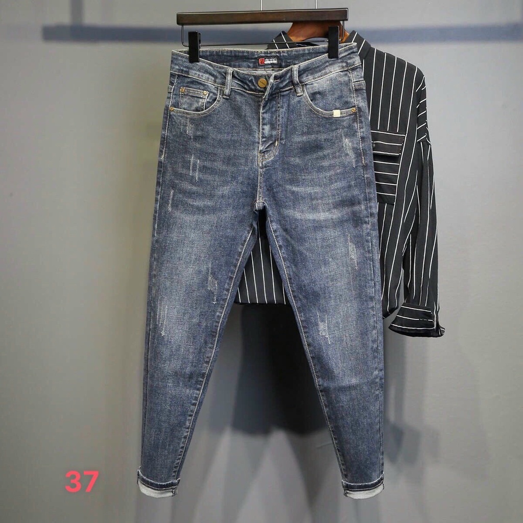 Quần Jean Nam Trơn Cap Cấp ❤️FREESHIP❤️ Quần Bò Nam Mẫu Mới Chất Jeans Co Giãn Thời Trang Tô Tồ Shop - MQ37
