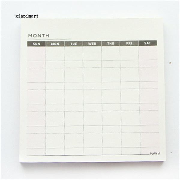 Sổ ghi chú lịch trình làm việc theo tuần/ tháng hình vuông kích thước 9.4x9.4cm