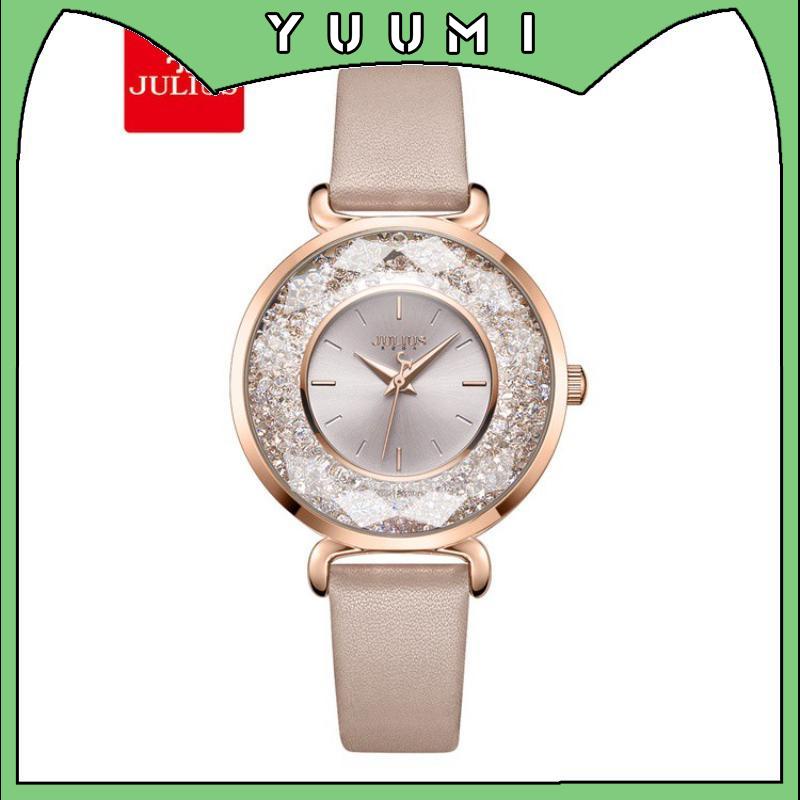 JULIUS Đồng hồ Quartz đính đá chống thấm nước phong cách Hàn Quốc Ja-1203
