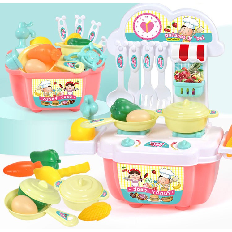 Bộ đồ chơi nấu ăn dành cho bé cute xinh xắn dễ thương gồm 22 món