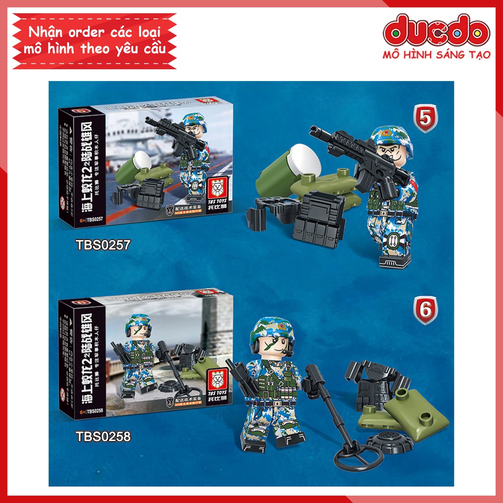 Biệt đội 6 lính cảnh sát SWAT trang bị tối tân nhất - Đồ chơi Lắp ghép Xếp hình Mini Minifigures Army TBS 53-58 Mô hình