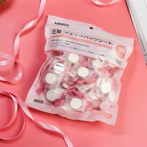 Gói 100 Viên Mặt Nạ Giấy Dạng Viên Nén Miniso Japan
