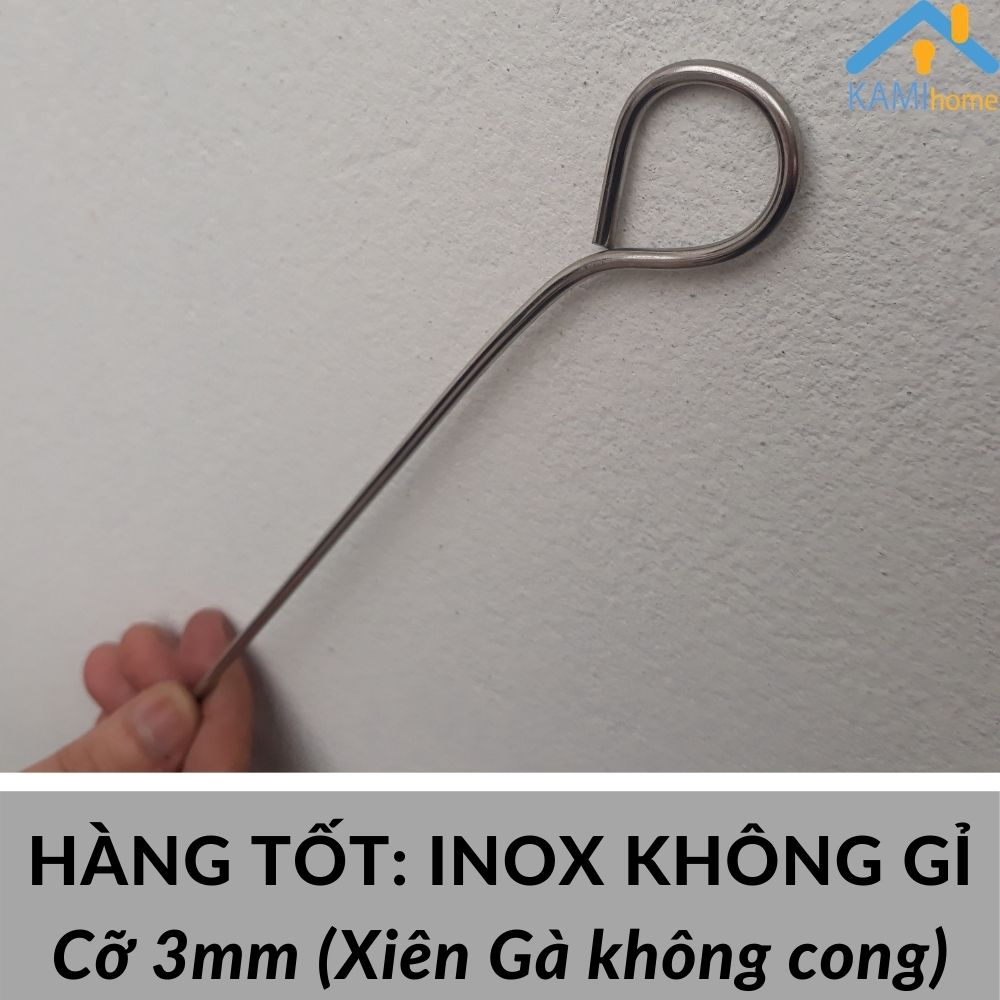 Bộ 10 Que xiên nướng thịt Inox không gỉ dài 30cm dùng cho bếp nướng