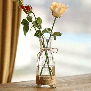 Bình hoa thủy tinh một bông cổ bo trang trí. Lọ cắm hoa thủy tinh cổ bo. Ly cốc nước thủy tinh dung tích 350ml