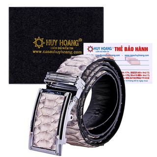 Thắt lưng nam da trăn Vip bản lớn màu trắng HF4335