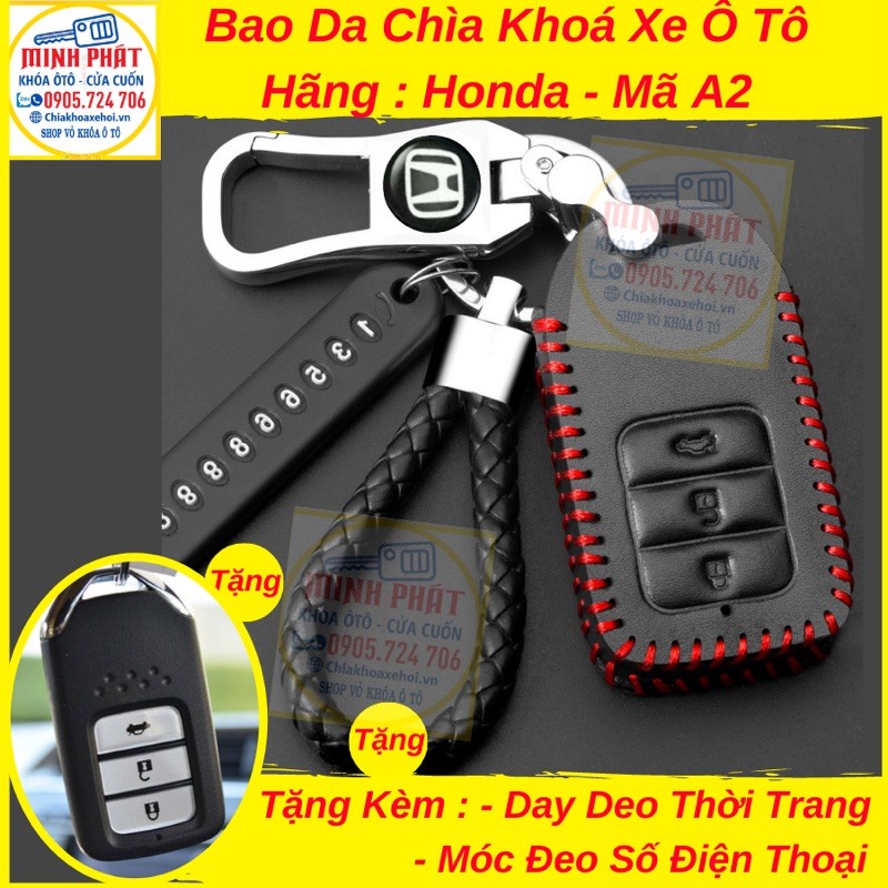 Bao Da Chìa Khóa Xe Honda City CR-V Accord Civic HRV ( Lưu Ý : Sản phẩm gồm có bao da và móc khoá ko có quà đi kèm )