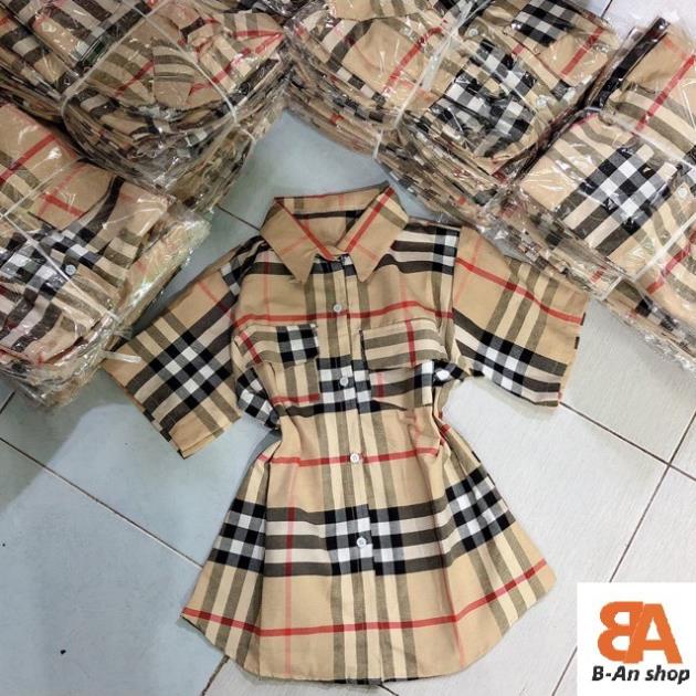 Áo sơ mi nữ kẻ sọc caro chất vải Kate [Hàng Đẹp] | BigBuy360 - bigbuy360.vn