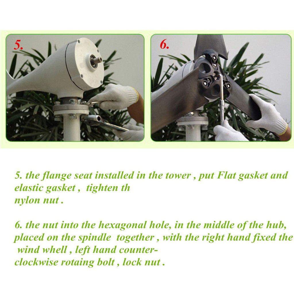 Tuabin Gió 500W/1000W, Trục Ngang, Máy Phát Điện Cho Gia Đình