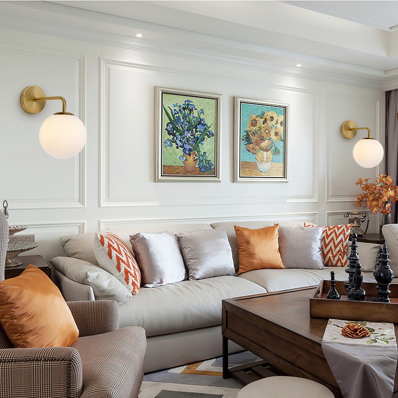 Đèn gắn tường DT1152 cao cấp, chao thủy tinh, đèn tường decor trang trí phòng khách, phòng ngủ hiện đại, sang trọng