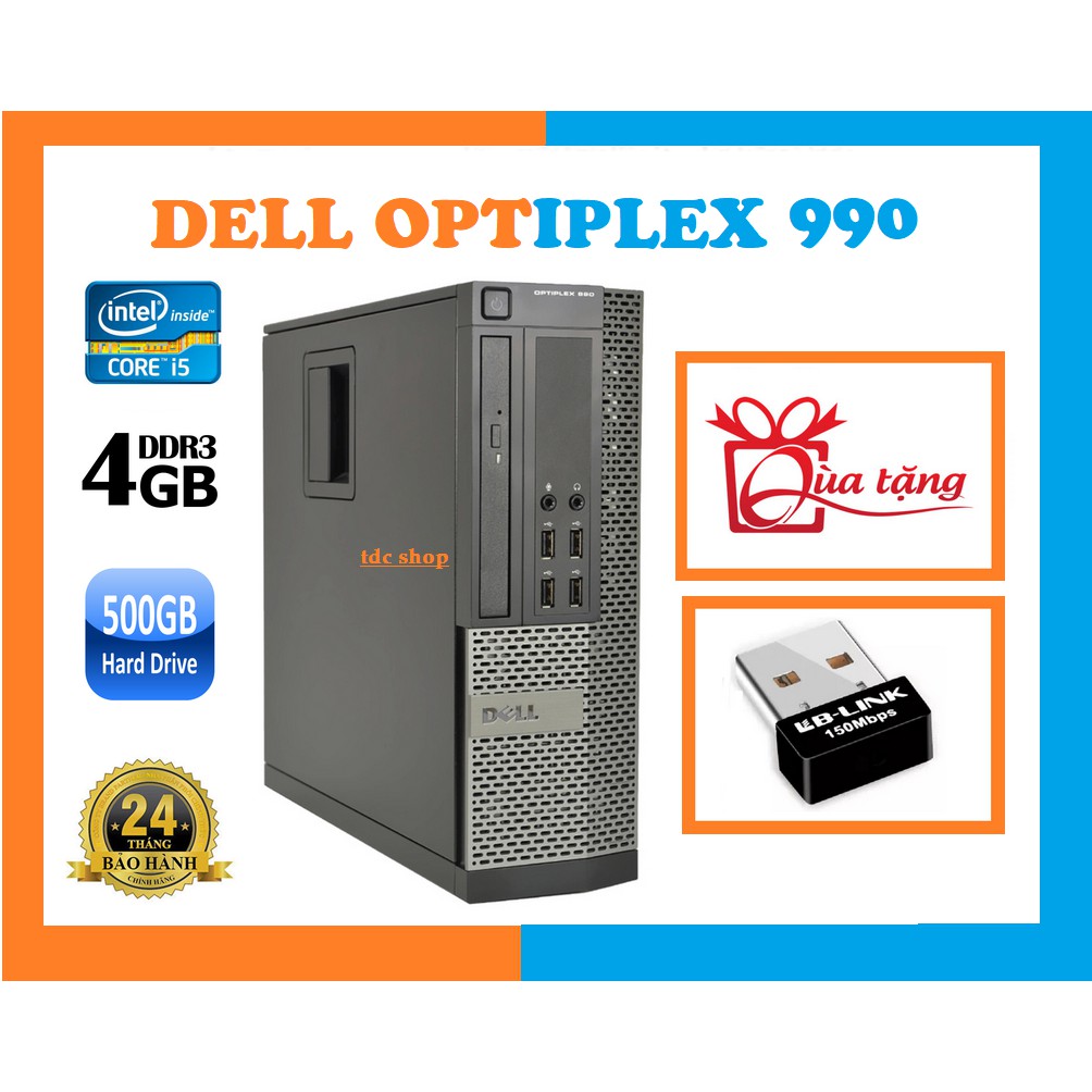 Máy tính để bàn Dell optiplex 990 (chip core i5 2400, ram 4gb, ổ cứng 500gb)Tặng usb wifi, Bảo hành 24 tháng 1 đổi 1