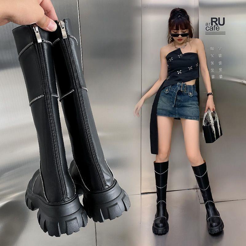 Giày Bốt Da Thật Cao Tới Gối Thời Trang 2022 Cho Nữ