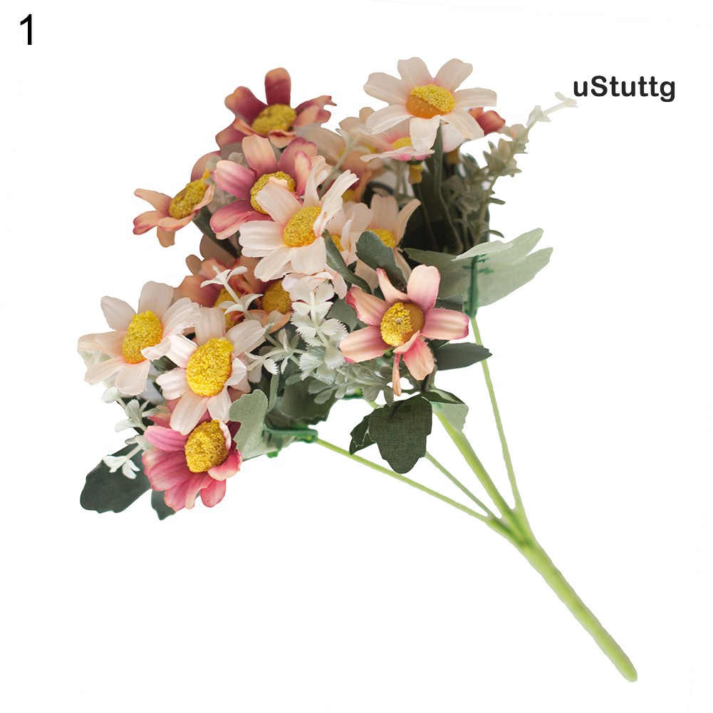 /U 1 Bouquet Artificial Coreopsis Plastic Fake Flower Home Hotel Shop Decoration