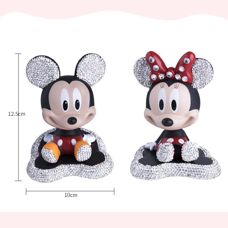 Mô Hình Chuột Mickey Và Minnie Lắc Đầu Trang Trí Xe Hơi Chống Trượt Chịu Nhiệt Độ Cao