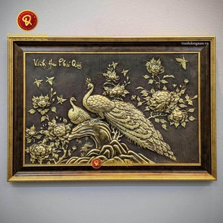 Tranh đồng vinh hoa phú quý nền giả cổ khung decor