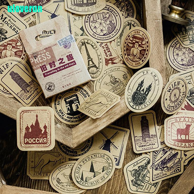 Hộp 46 Miếng Dán Trang Trí Sổ Tay DIY Phong Cách Vintage