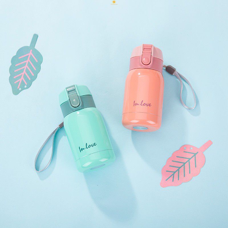200Ml Chân Không Chai Độ Nảy Nắp Bình Giữ Nhiệt Thép Không Gỉ Mini Ly Mini Bình Nước Trẻ Em Uống/nhiều Màu Flowerdance
