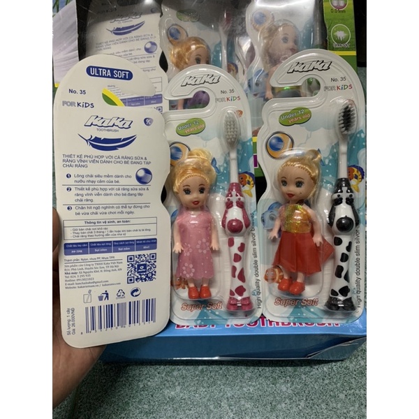 BÀN CHẢI BÉ GÁI- TẶNG BÚP BÊ - LÔNG TƠ SIÊU MỀ