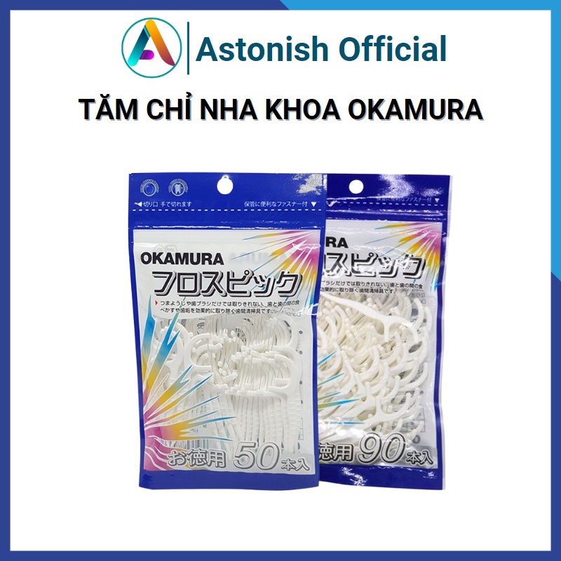 Tăm chỉ nha khoa OKAMURA Nhật Bản tăm nha khoa xỉa răng cao cấp gói 50 - 90 chiếc