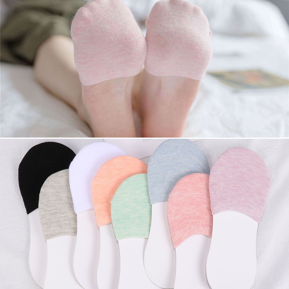 Vớ Cotton Cổ Thấp Tàng Hình Chống Trượt Nhiều Màu Thời Trang Cho Nữ