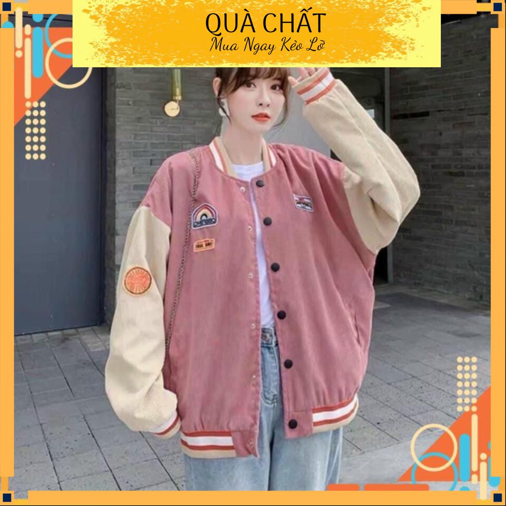 [FreeShip] Áo Khoác Bomber Nhung Cầu Vồng Chất Vải Mềm Mịn NV***