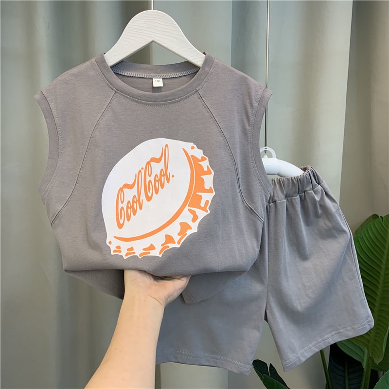 Set Đồ Mùa Hè 5 Món Gồm Áo Ba Lỗ In Họa Tiết Thời Trang Cho Bé Trai