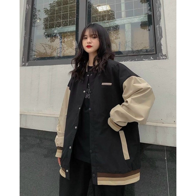 Áo bomber  Áo khoác jacket raglan form rộng unisex nam nữ PHULA style Hàn Quốc Ulzzang mặc tone dáng