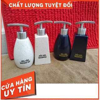 CẶP BÌNH SỨ [CAO CẤP] BÌNH SỨ ĐỰNG DẦU GỘI SỮA TẮM- NƯỚC RỮA TAY DUNG DỊCH KHÁCH SẠN NHÀ NGHỈ- SỨ BÁT TRÀNG CAO CẤP