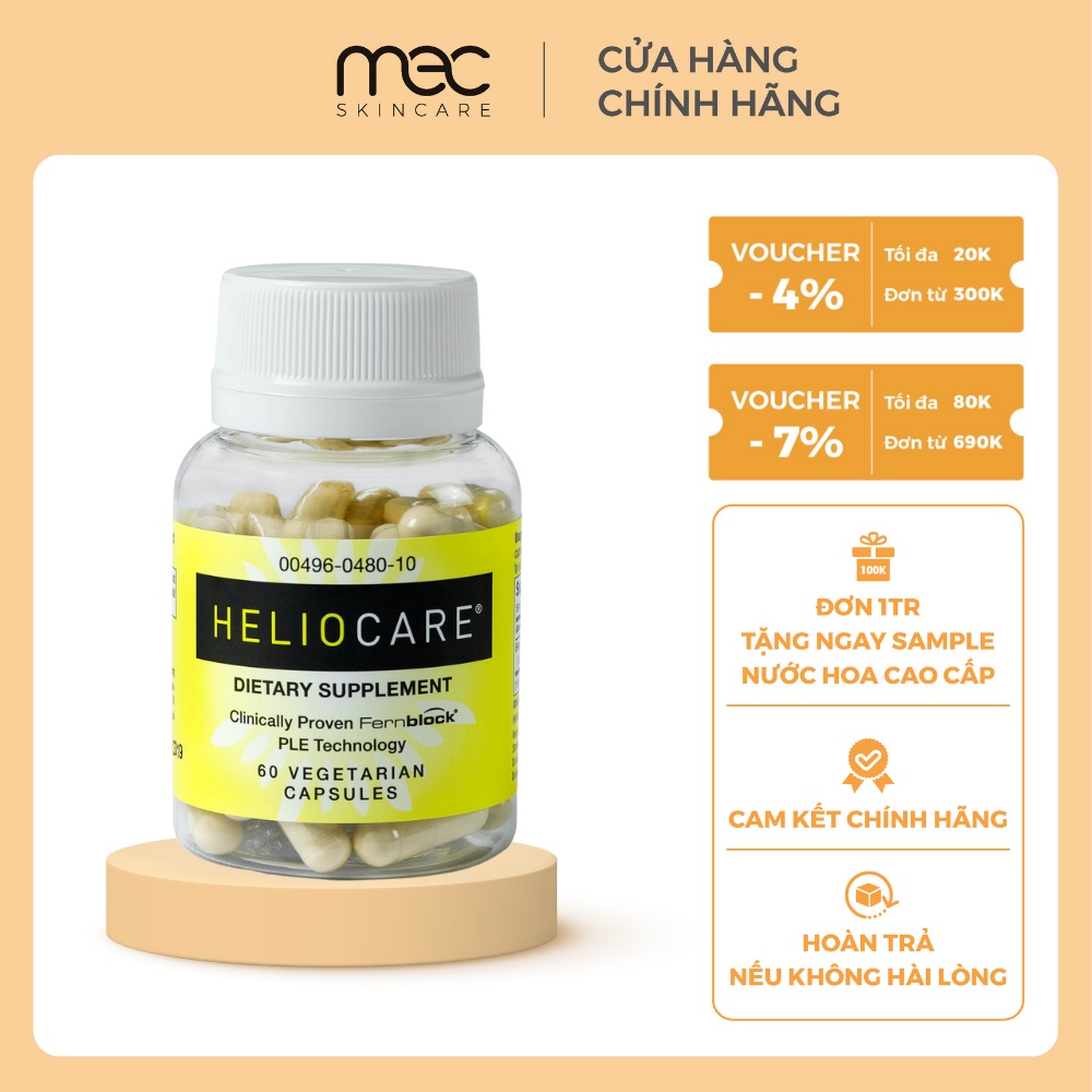 [AUTH - ĐỦ BILL] Viên uống chống nắng nội sinh Heliocare 60 viên