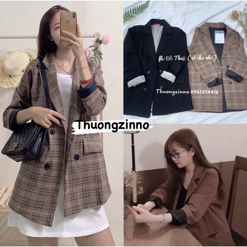 [Ảnh thật/Video] Áo blazer Trơn/kẻ nhiều màu Áo vest lịch sự